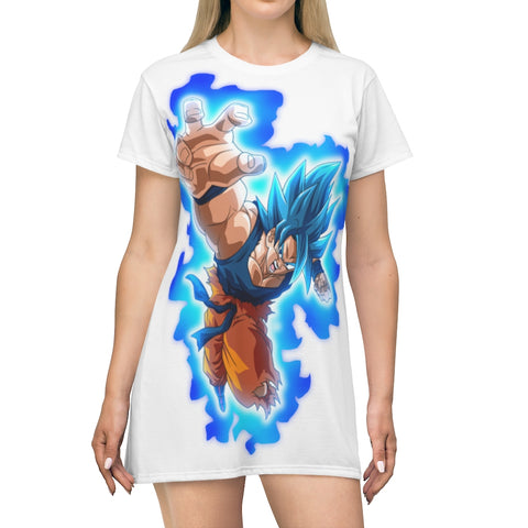 All Over Goku SSB Print T-Shirt Dress